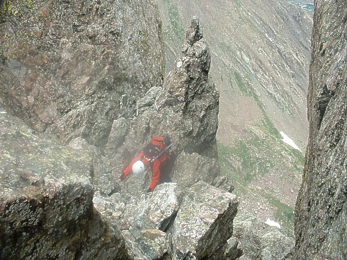 Steep climbing near the summit