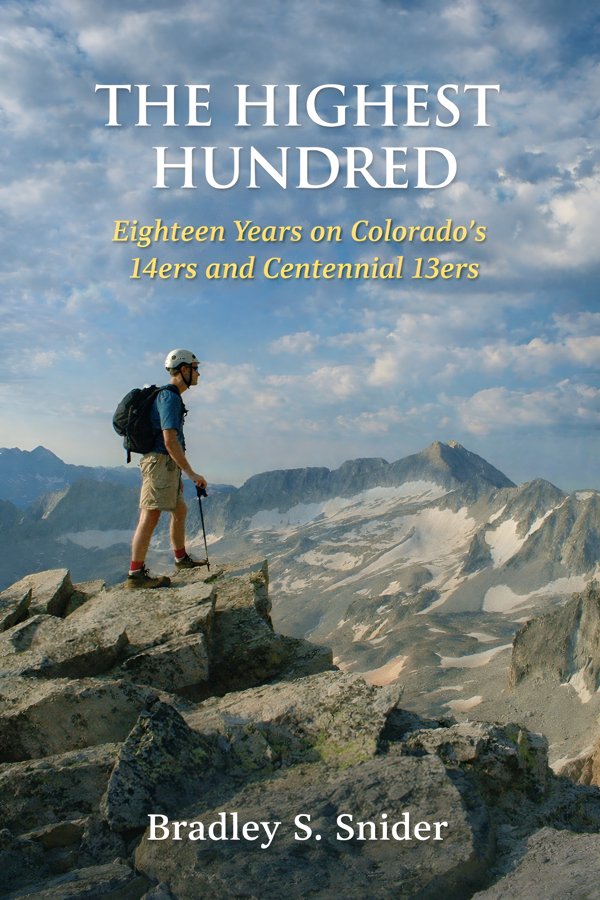 The Highest Hundred book cover: a hiker standing on a rocky summit above Colorado peaks